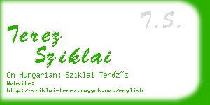 terez sziklai business card